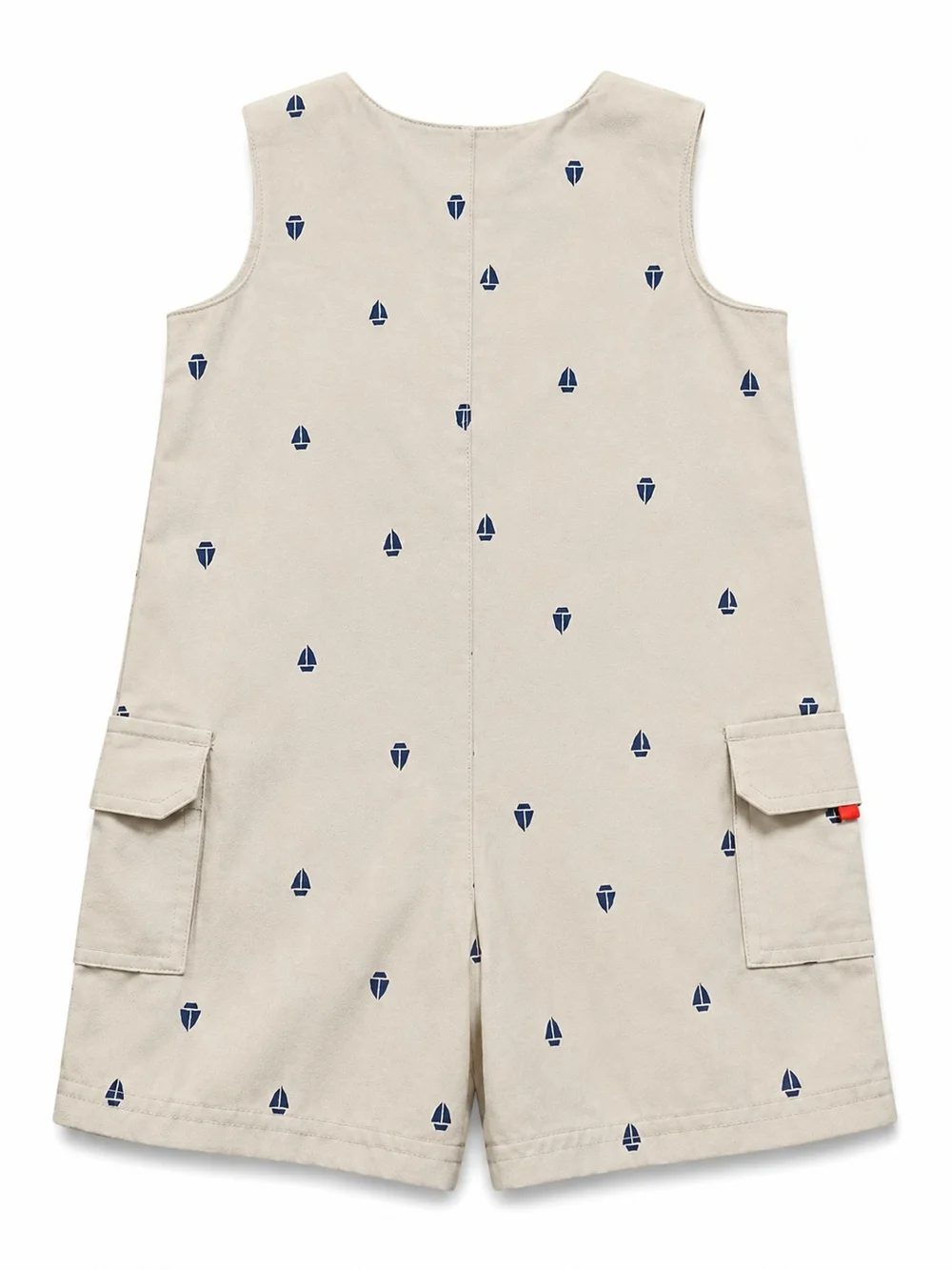 Carter's Baby Sailboat Cargo Shortall Romper Khaki 24M NWT  100% Cotton